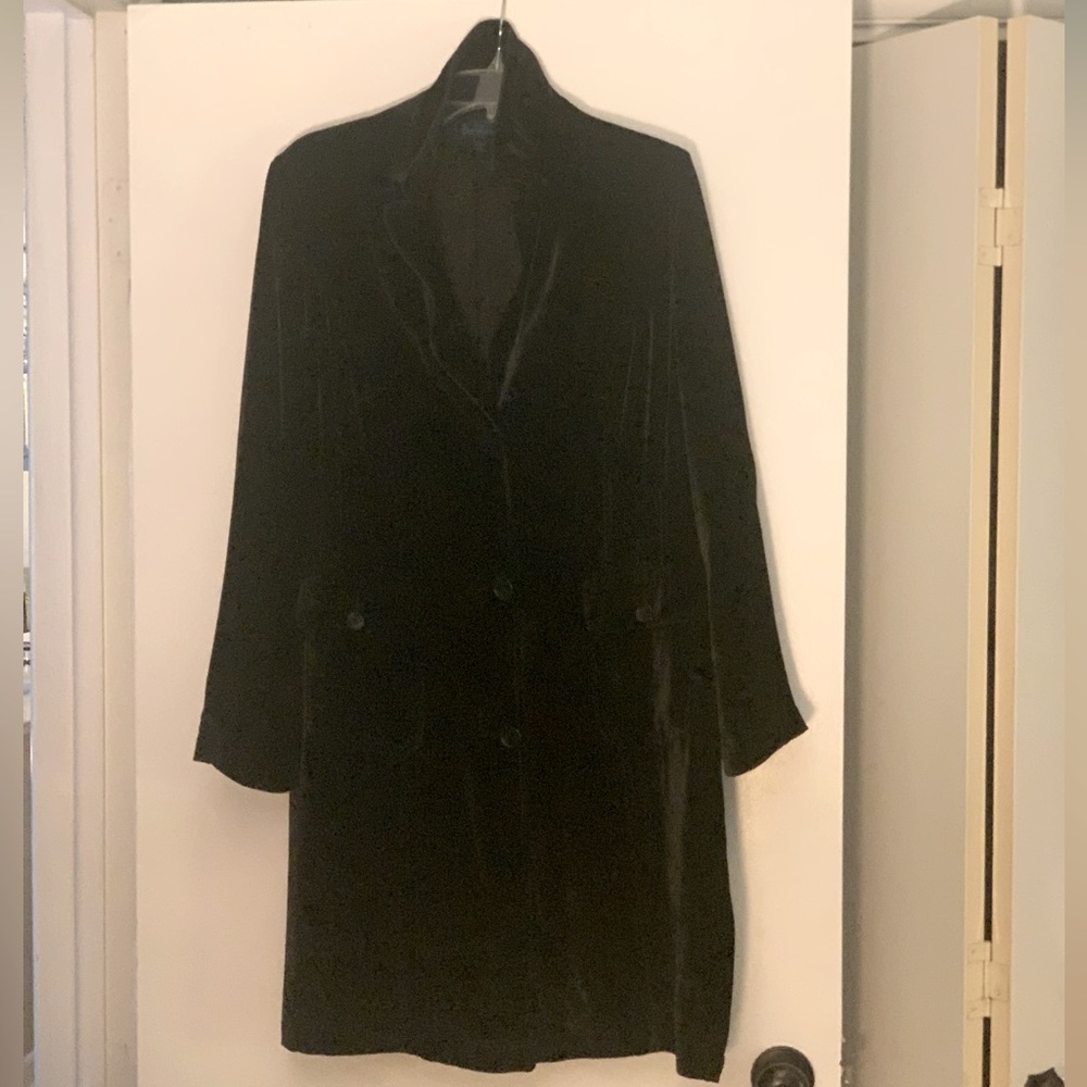 Boden Long Black Velvet Jacket